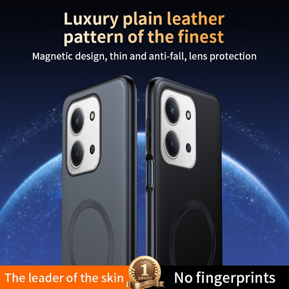 For Xiaomi Redmi 15R 5G Magnetic Case Magnetic Case Leather Coated TPU + PC Phone Cover