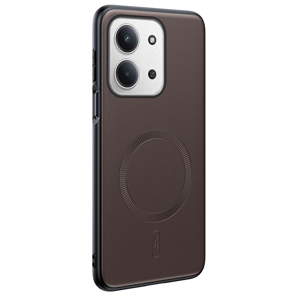 For Xiaomi Redmi 15R 5G Magnetic Case Magnetic Case Leather Coated TPU + PC Phone Cover