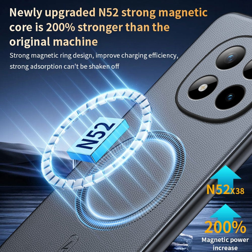 For Xiaomi Poco M8 Pro 5G / Redmi Note 15 Pro+ 5G (Global) Magnetic Case Leather Coated TPU + PC Phone Cover