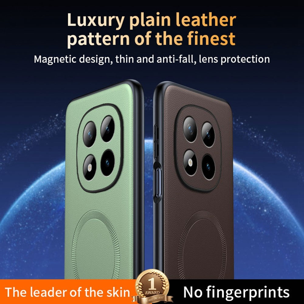 For Xiaomi Poco M8 Pro 5G / Redmi Note 15 Pro+ 5G (Global) Magnetic Case Leather Coated TPU + PC Phone Cover