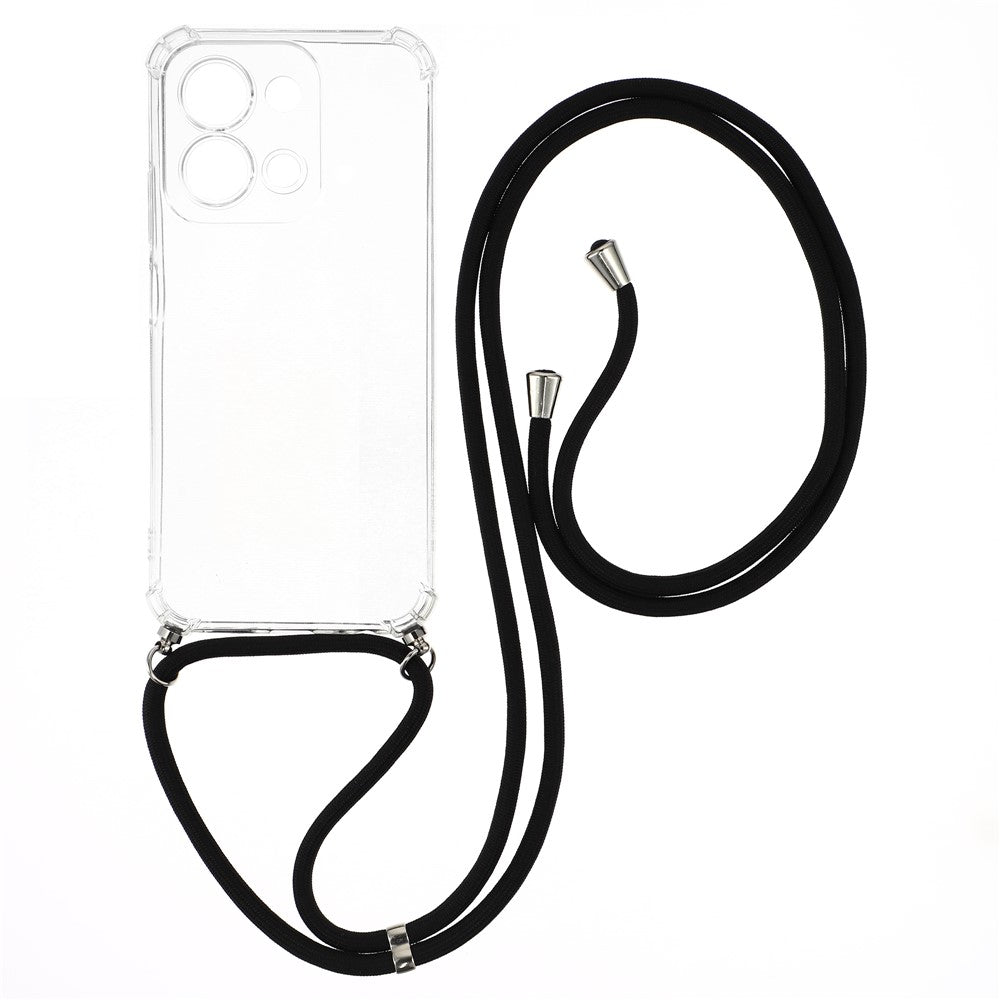 For Xiaomi Redmi 15C 4G (Global) (171mm) / Poco C85 4G (171mm) Case Reinforced Corner TPU Clear Phone Cover with Lanyard
