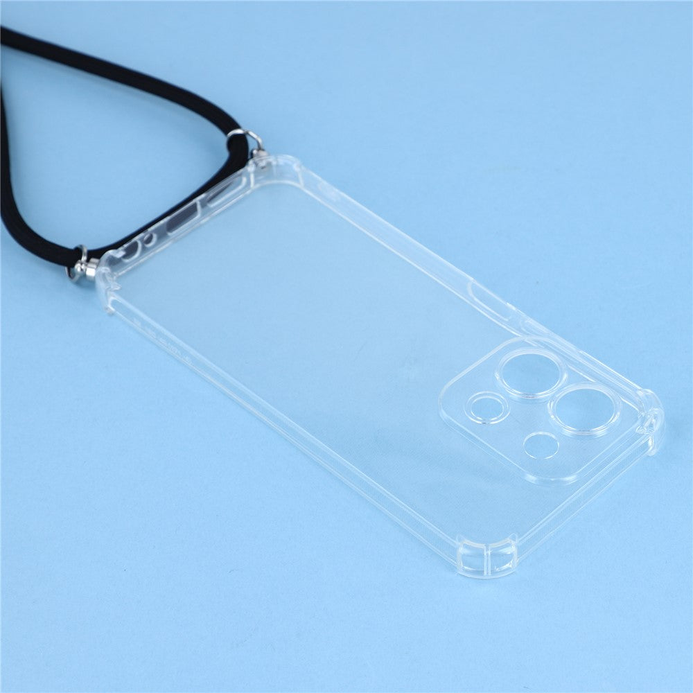Phone Case For Xiaomi Redmi 15C 4G (EU) (173mm) / 15C 5G (EU) (173mm) / Poco C85 4G (173mm) Reinforced Corner TPU Clear Cover with Lanyard