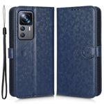 Xiaomi 12T Pro 5G Prickmönster Präglat PU-läder mobilskal Stativ Plånbok Magnetisk Stoppsäkert Flip Folio mobilskal med Rem