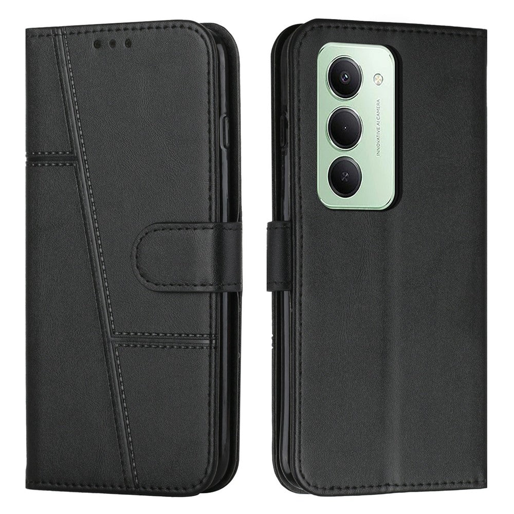 For Xiaomi Redmi 15 4G (EU) (171mm) / 15 5G (EU) (171mm) Leather Phone Case Foldable Stand Wallet Flip Cover with Strap