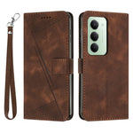 For Xiaomi Redmi 15 4G (EU) (171mm) / 15 5G (EU) (171mm) Leather Case Imprinted Triangle Phone Cover with Hand Strap