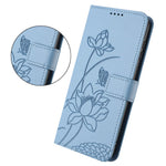 Läderfodral till Xiaomi Redmi 15C 5G (EU) (173 mm) / 4G (EU) (173 mm) / Poco C85 4G (173 mm) Lotus Imprint mobilskal med handledsrem