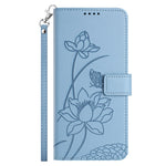 Läderfodral till Xiaomi Redmi 15C 5G (EU) (173 mm) / 4G (EU) (173 mm) / Poco C85 4G (173 mm) Lotus Imprint mobilskal med handledsrem