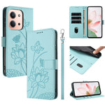 Läderfodral till Xiaomi Redmi 15C 5G (EU) (173 mm) / 4G (EU) (173 mm) / Poco C85 4G (173 mm) Lotus Imprint mobilskal med handledsrem