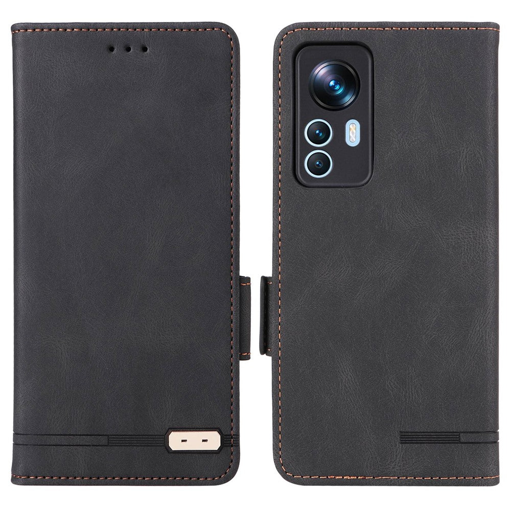 For Xiaomi 12T 5G / Redmi K50 Ultra 5G Wallet Flip Phone Cover Hardware Decor PU Leather Magnetic Closure Stand Case