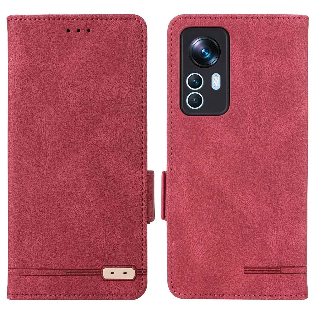For Xiaomi 12T 5G / Redmi K50 Ultra 5G Wallet Flip Phone Cover Hardware Decor PU Leather Magnetic Closure Stand Case