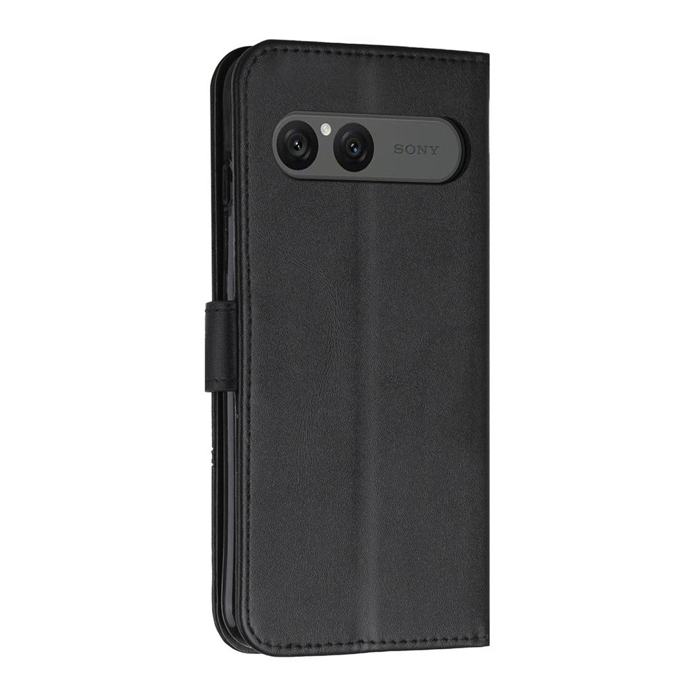 Sony Xperia 10 VII Läderfodral med Ställ & Rem - Svart