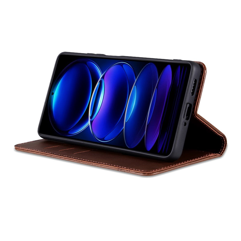AZNS Wallet Case for Oppo A5 4G / 5G / K13x 5G Cowhide Texture PU Leather Phone Cover
