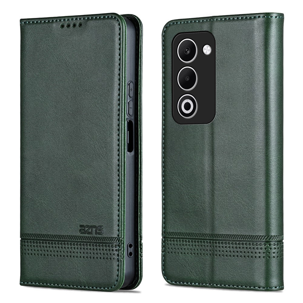 AZNS Wallet Case for Oppo A5 4G / 5G / K13x 5G Cowhide Texture PU Leather Phone Cover