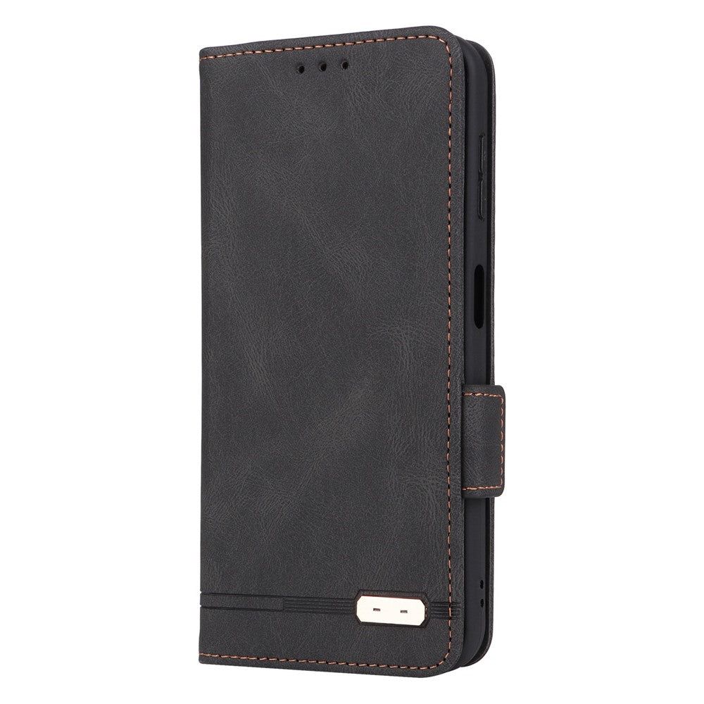 Samsung Galaxy A14 5G / A14 4G Hårdvarudekor Flip Plånboksfodral PU-läder Stativ Magnetiskt Skyddande mobilfodral