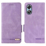 For Oppo A17 4G PU Leather Stand Flip Cover Hardware Decor Dual Magnetic Clasp Protective Wallet Phone Case