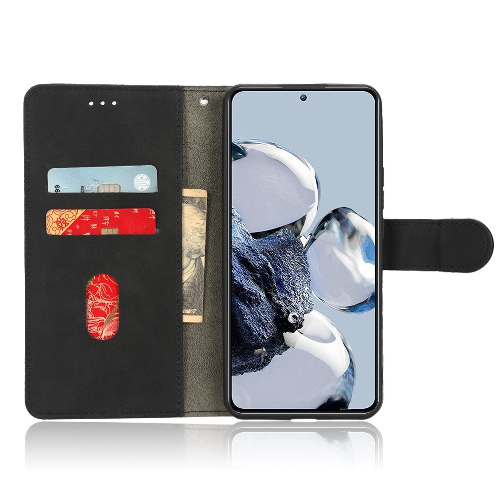 For Xiaomi 12T Pro 5G Cell Phone Cover Skin-touch Feeling PU Leather+TPU Wallet Stand Phone Case