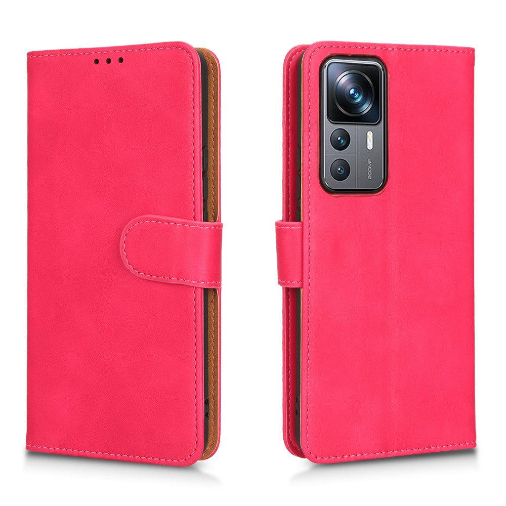 For Xiaomi 12T Pro 5G Cell Phone Cover Skin-touch Feeling PU Leather+TPU Wallet Stand Phone Case