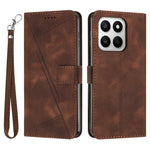 Leather Case For Honor 400 Smart 5G / 4G / X7d 4G / 5G Imprinted Triangle Phone Cover with Hand Strap