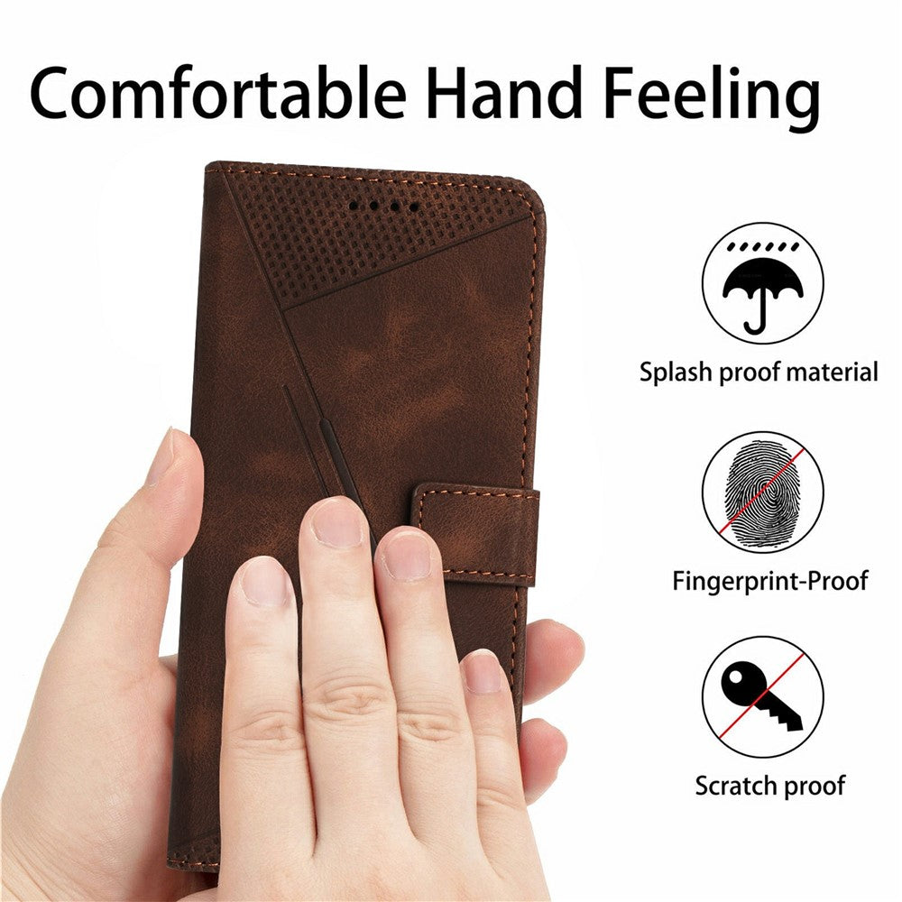 Leather Case For Honor 400 Smart 5G / 4G / X7d 4G / 5G Imprinted Triangle Phone Cover with Hand Strap