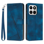 Leather Case For Honor 400 Smart 5G / 4G / X7d 4G / 5G Imprinted Triangle Phone Cover with Hand Strap
