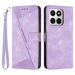 Leather Case For Honor 400 Smart 5G / 4G / X7d 4G / 5G Imprinted Triangle Phone Cover with Hand Strap