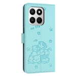 Wallet Case For Honor 400 Smart 5G / 4G / X7d 4G / 5G Cats Imprint Leather Phone Cover with Strap