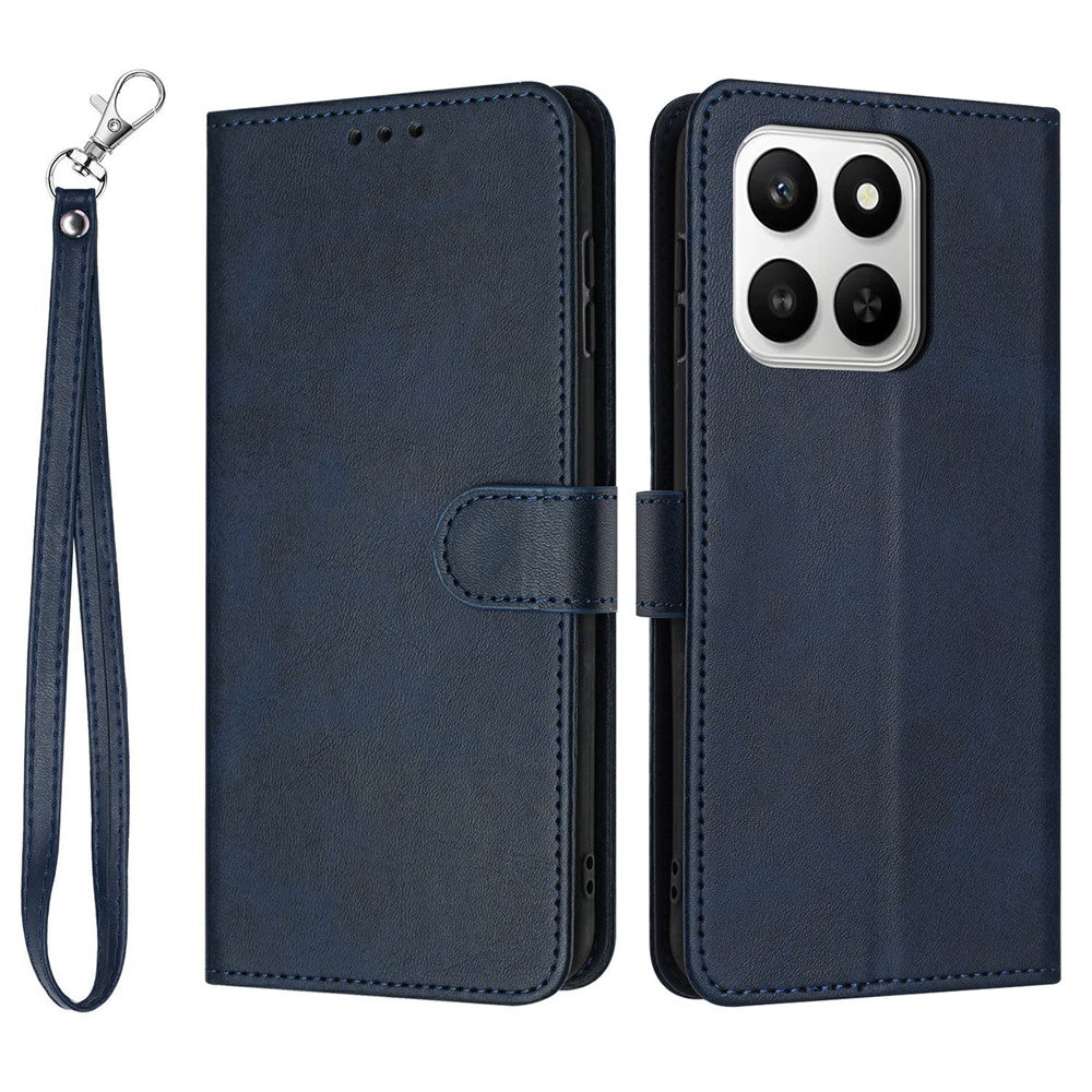 Wallet Case For Honor 400 Smart 5G / 4G / X7d 4G / 5G Flip Stand Calf Texture PU Leather Phone Cover with Strap