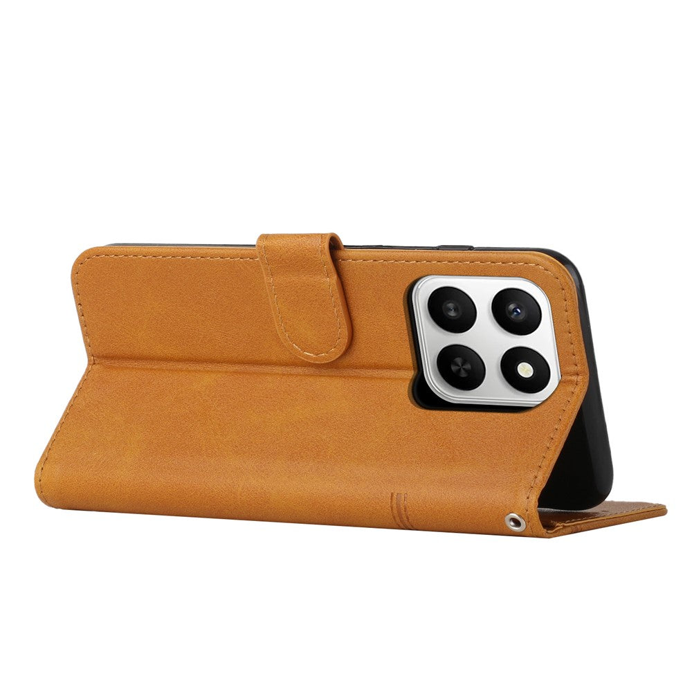 Leather Phone Case For Honor 400 Smart 5G / 4G / X7d 4G / 5G Foldable Stand Wallet Flip Cover with Strap