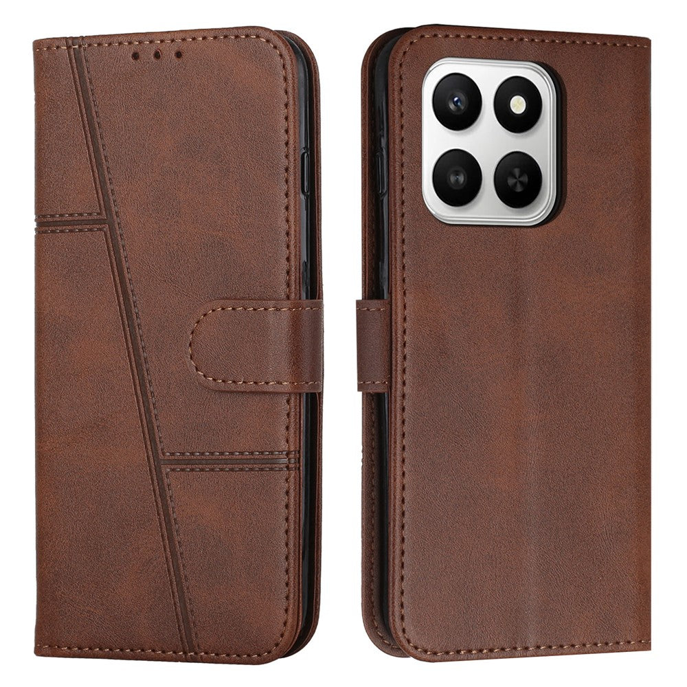 Leather Phone Case For Honor 400 Smart 5G / 4G / X7d 4G / 5G Foldable Stand Wallet Flip Cover with Strap