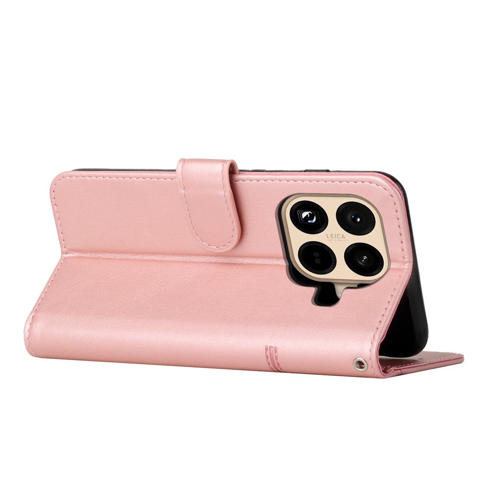 For Xiaomi 15T Pro Leather Phone Case Foldable Stand Wallet Flip Cover with Strap