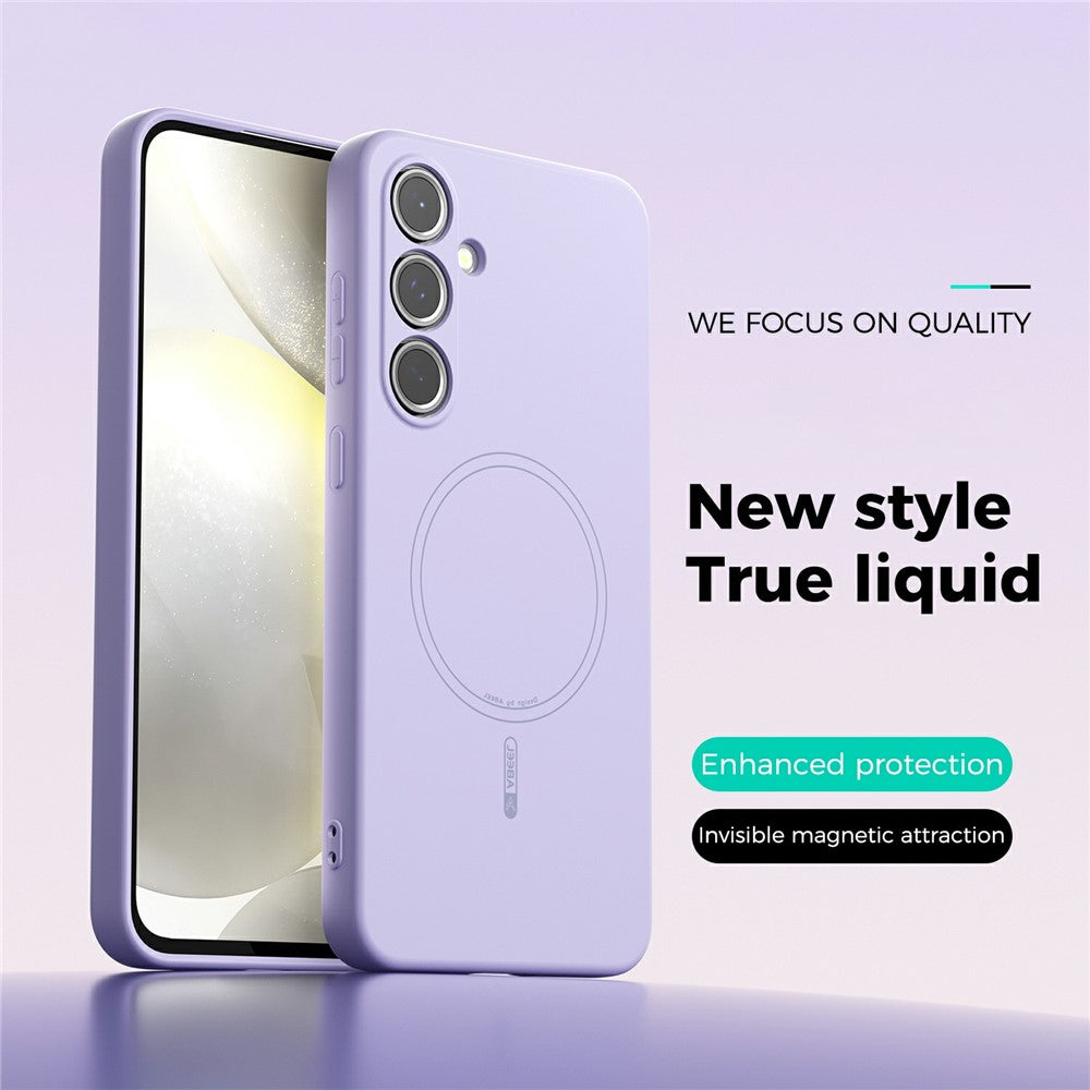 ABEEL For Samsung Galaxy S24 Magnetic Case Skin Touch Liquid Silicone Phone Back Cover