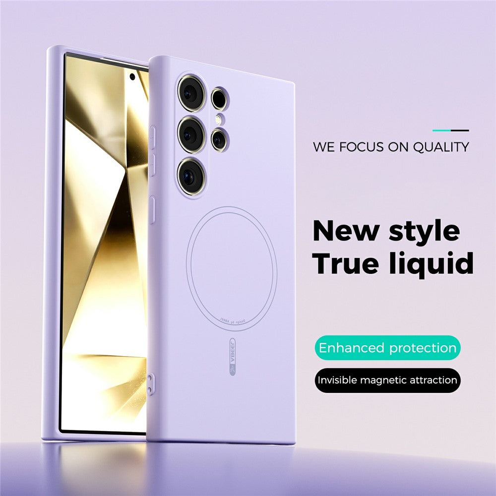 ABEEL Til Samsung Galaxy S24 Ultra Magnetisk Cover Hudvenlig Flydende Silikone Telefon Bagcover