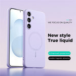 ABEEL For Samsung Galaxy S25+ Magnetic Case Skin Touch Liquid Silicone Phone Back Cover