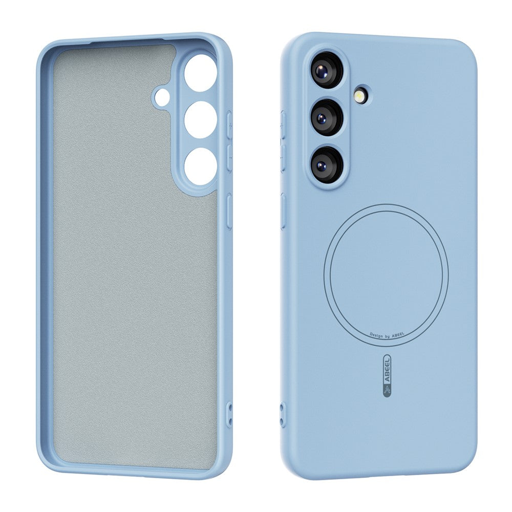 ABEEL For Samsung Galaxy S25+ Magnetic Case Skin Touch Liquid Silicone Phone Back Cover
