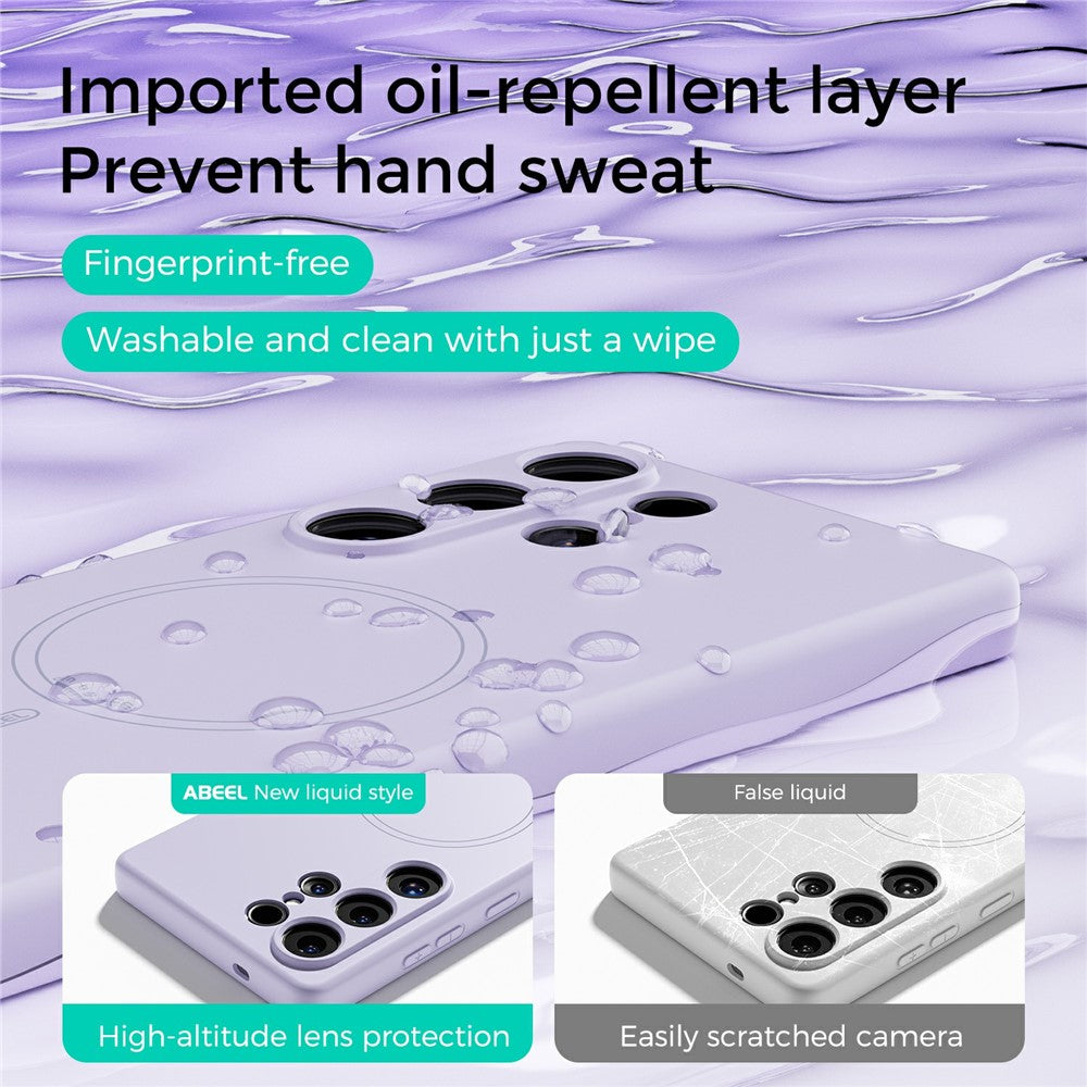 ABEEL For Samsung Galaxy S25 Ultra Magnetic Case Skin Touch Liquid Silicone Phone Back Cover