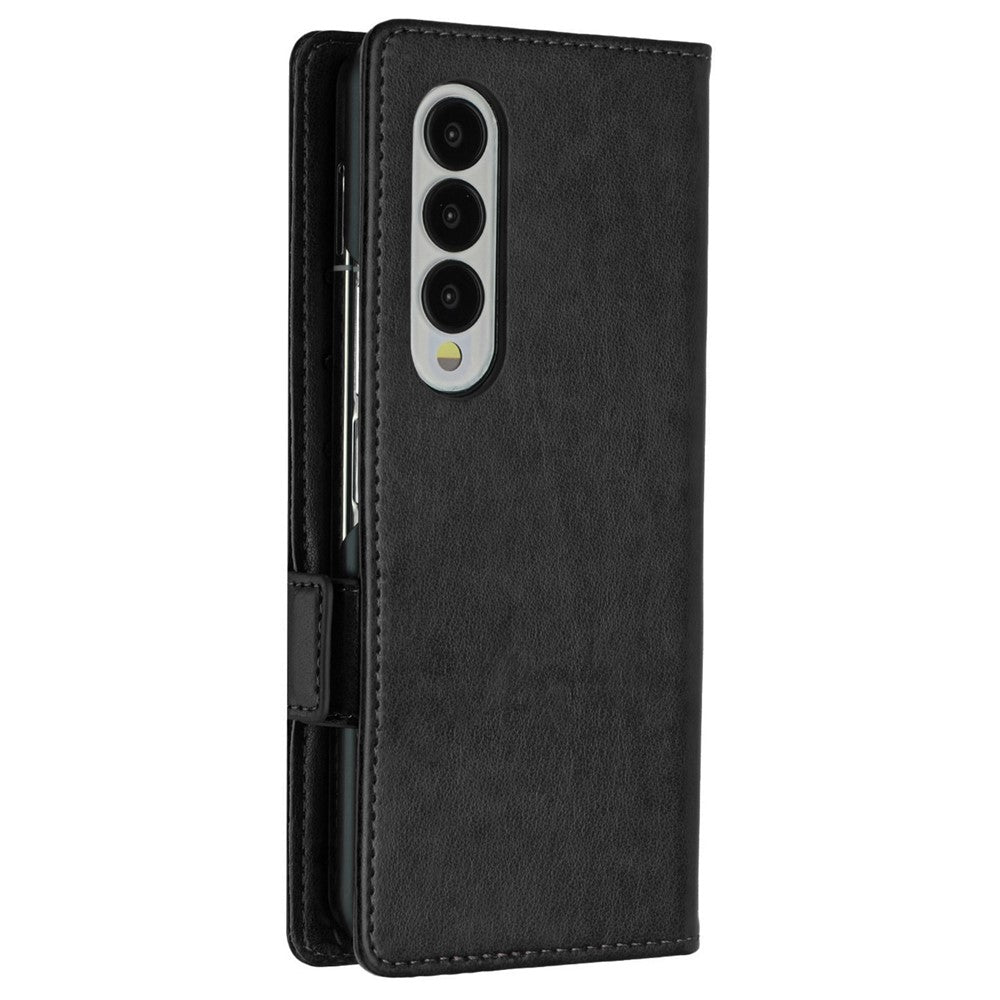 For Samsung Galaxy Z Fold4 5G PU Leather Wallet Case Imprinting Flower Butterflies Magnetic Closure Book Stand Folio Phone Cover