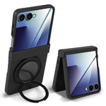 For Samsung Galaxy Z Flip7 5G Magnetic Case Rotating Kickstand Electroplated PC Phone Cover