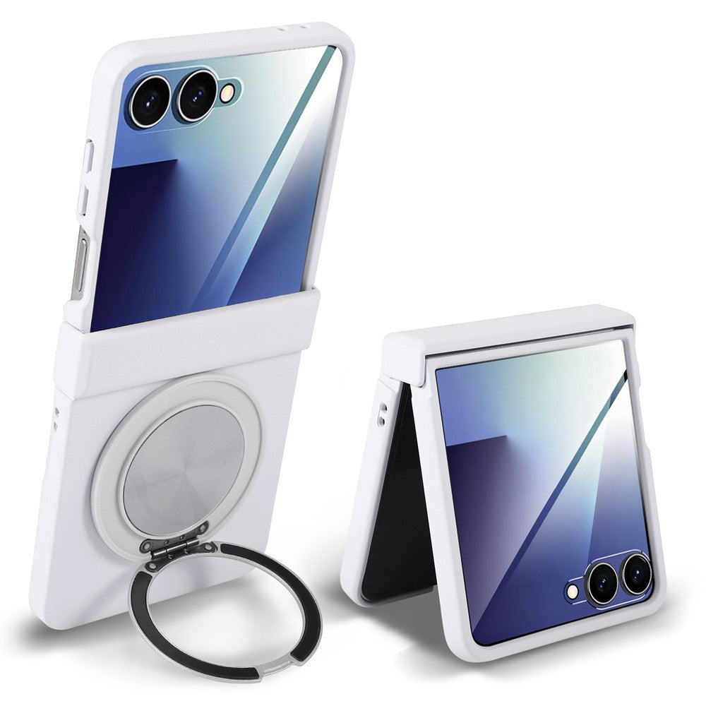 For Samsung Galaxy Z Flip7 5G Magnetic Case Rotating Kickstand Electroplated PC Phone Cover