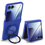 For Samsung Galaxy Z Flip7 5G Magnetic Case Rotating Kickstand Electroplated PC Phone Cover
