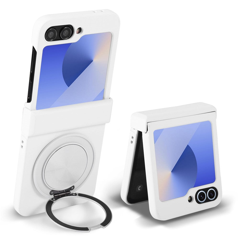 For Samsung Galaxy Z Flip7 5G Magnetic Case CD Vein Rotating Kickstand Electroplated PC Phone Cover