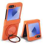 For Samsung Galaxy Z Flip7 5G Magnetic Case CD Vein Rotating Kickstand Electroplated PC Phone Cover
