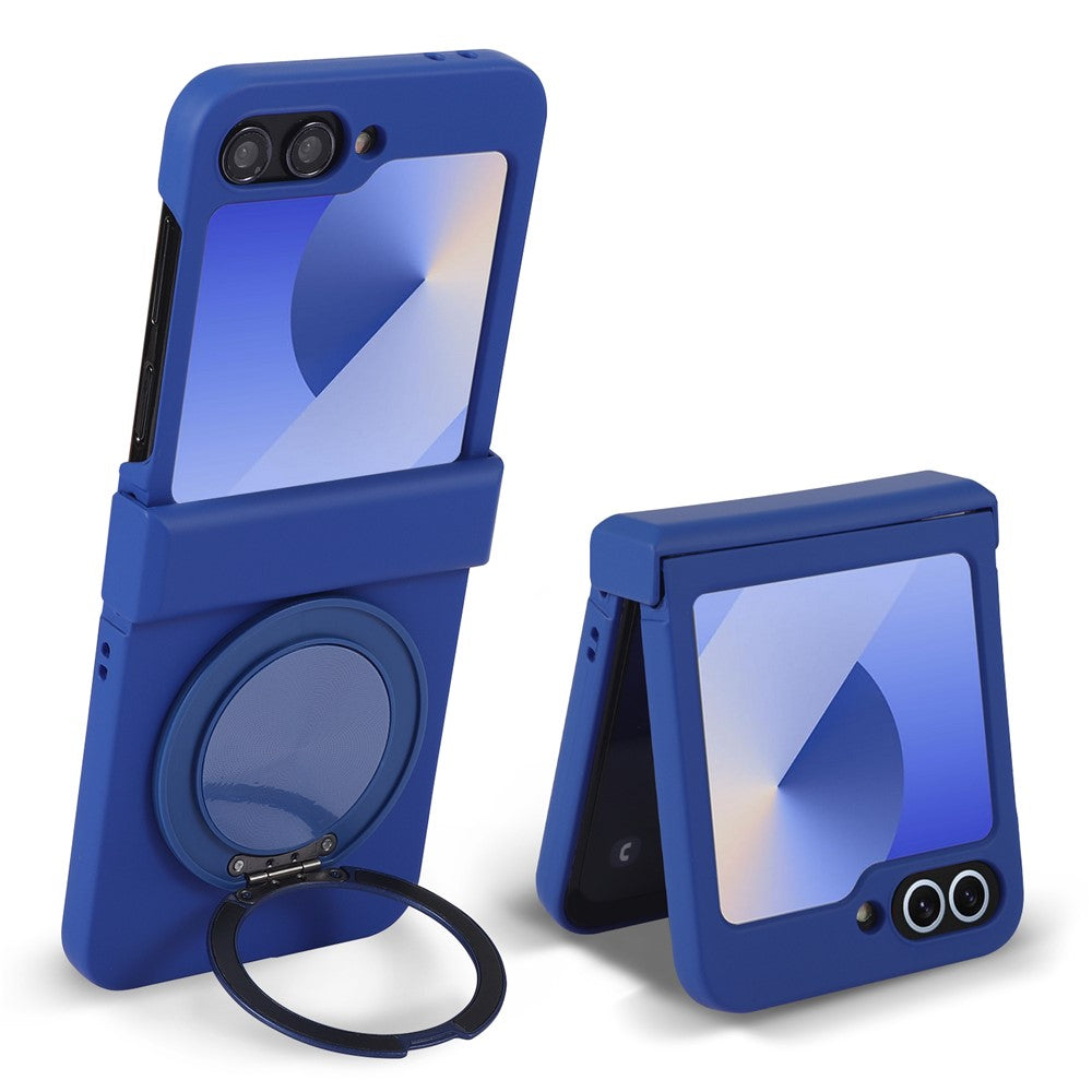 For Samsung Galaxy Z Flip7 5G Magnetic Case CD Vein Rotating Kickstand Electroplated PC Phone Cover