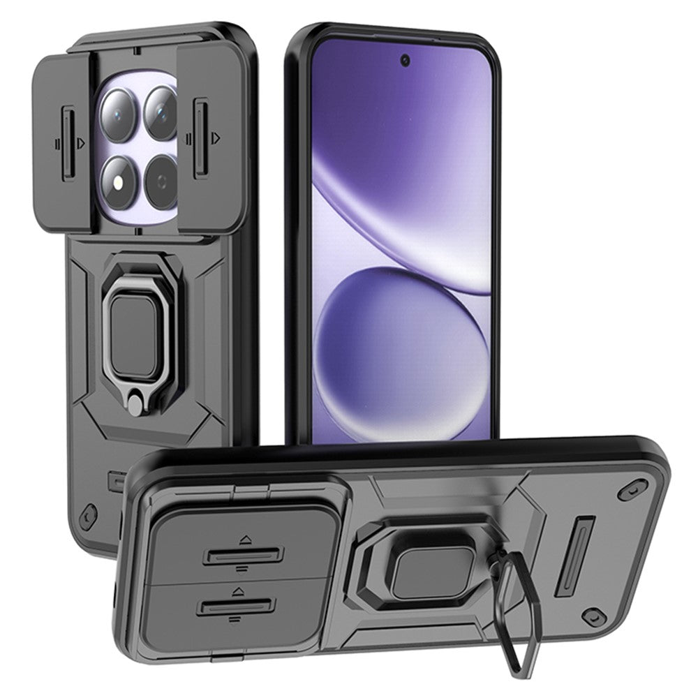 For Xiaomi Redmi Note 15 Pro 5G (Global) Case PC + TPU Kickstand Phone Protector with Lens Cover