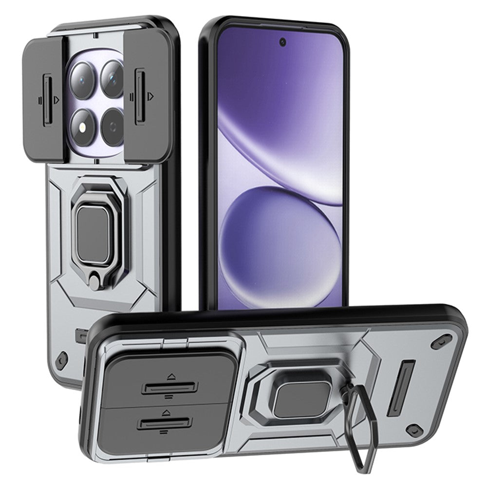 For Xiaomi Redmi Note 15 Pro 5G (Global) Case PC + TPU Kickstand Phone Protector with Lens Cover