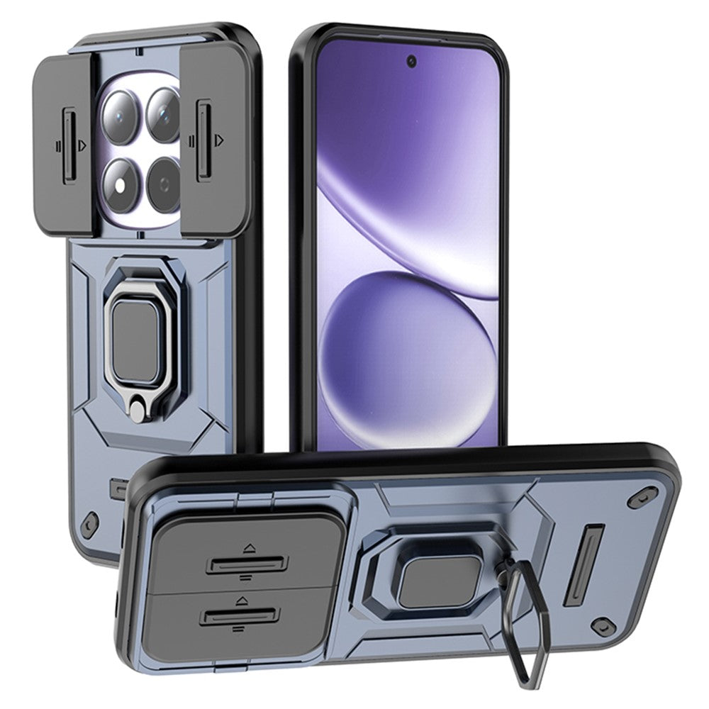For Xiaomi Redmi Note 15 Pro 5G (Global) Case PC + TPU Kickstand Phone Protector with Lens Cover