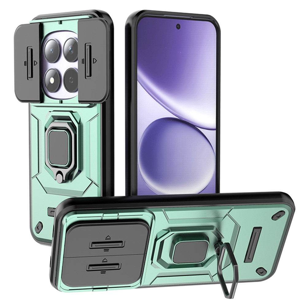 For Xiaomi Redmi Note 15 Pro 5G (Global) Case PC + TPU Kickstand Phone Protector with Lens Cover