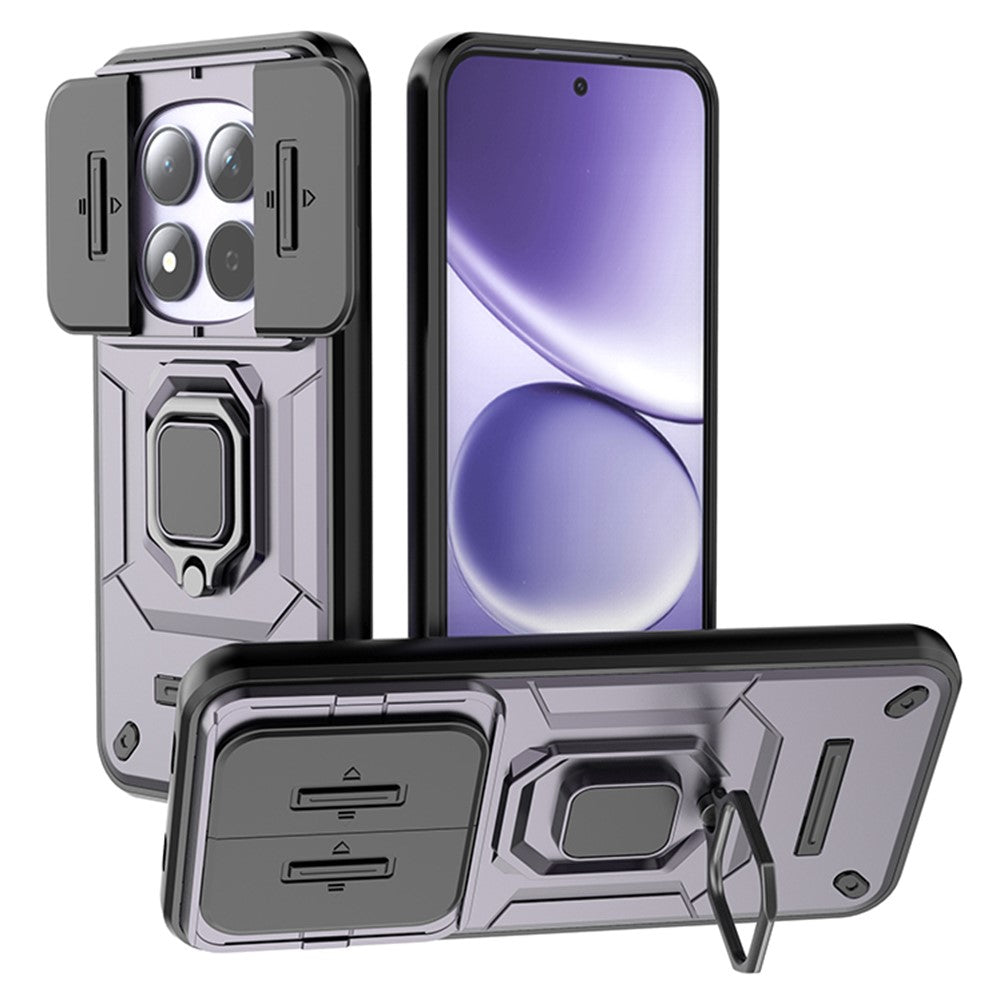 For Xiaomi Redmi Note 15 Pro 5G (Global) Case PC + TPU Kickstand Phone Protector with Lens Cover