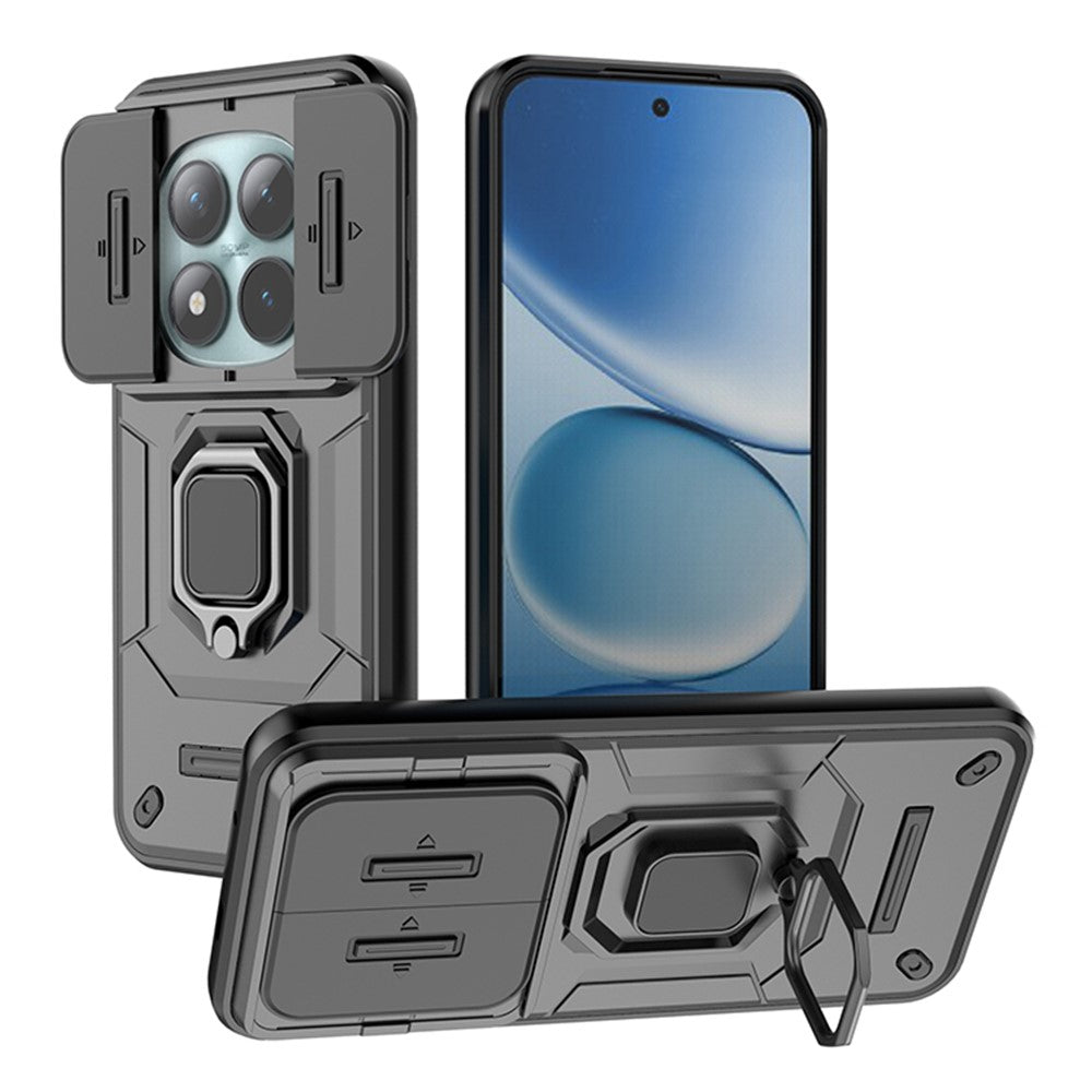 For Xiaomi Poco M8 Pro 5G / Redmi Note 15 Pro+ 5G (Global) Case PC + TPU Kickstand Phone Protector with Lens Cover