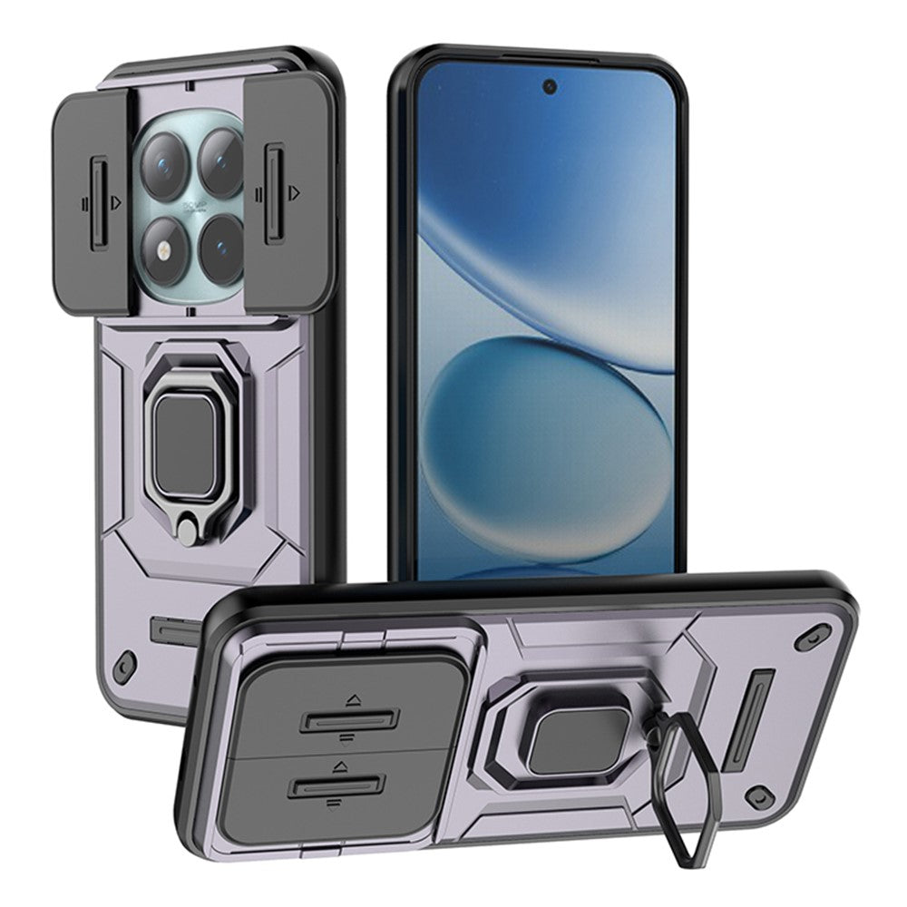 For Xiaomi Poco M8 Pro 5G / Redmi Note 15 Pro+ 5G (Global) Case PC + TPU Kickstand Phone Protector with Lens Cover