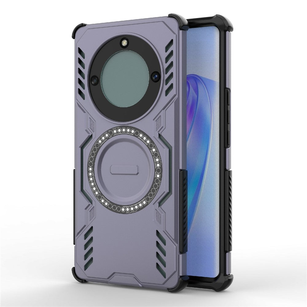For Honor Magic5 Lite 5G  /  X9a 5G  /  X40 5G Magnetic Case Butterfly Armor Hollow Heat Dissipation PC + TPU Phone Cover